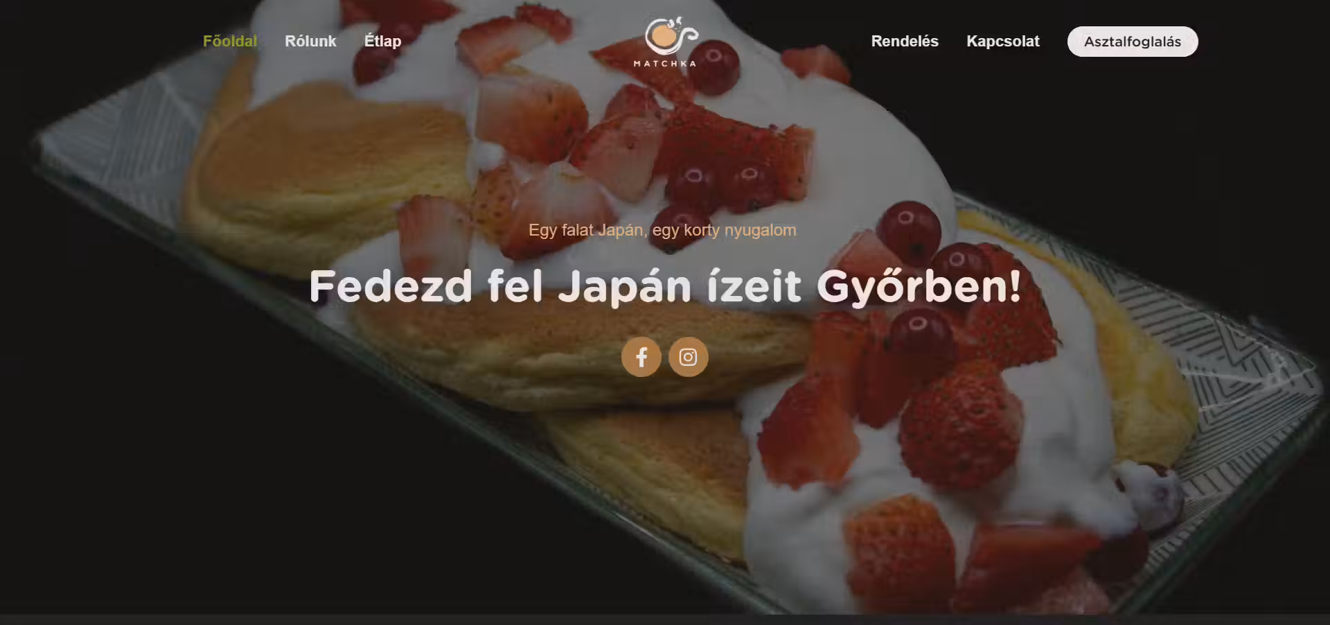 MATCHKA japán kávézó weboldal - éttermi webdesign Győr